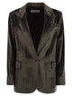 Peserico Velvet Blazer With Thousand Stripes