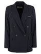 Peserico Viscose Blend Double-Breasted Blazer