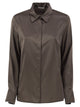 Peserico Stretch Silk Shirt With Concealed Button Fastening
