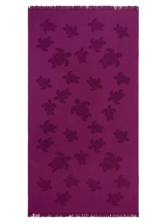 Vilebrequin Organic Cotton Beach Towel With Jacquard Turtles
