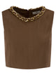 Elisabetta Franchi Sleeveless Top With Jewel Chain Detail