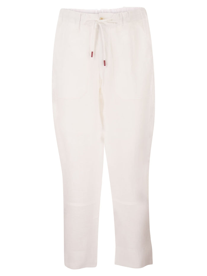 Kiton Tailored Linen Drawstring Trousers
