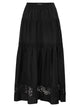 Maurizio Mykonos Cotton And Rayon Midi Skirt With Embroidered Inserts