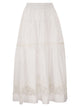 Maurizio Mykonos Cotton And Rayon Midi Skirt With Embroidered Inserts