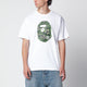 Bape White T-Shirt With Camouflage Print