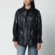 Arma Black Maeve Leather Drawstring Jacket