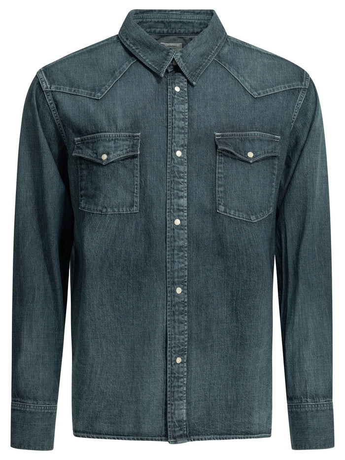 Visvim Social Sculpture Blue Cotton Casual Shirt