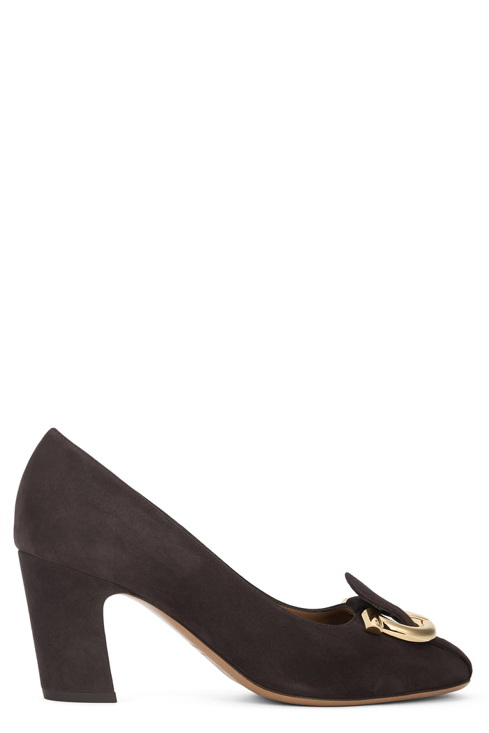 Ferragamo Décollété Gancini In Suede