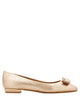 Ferragamo Vara Bow Craquelé Finish Leather Ballerinas