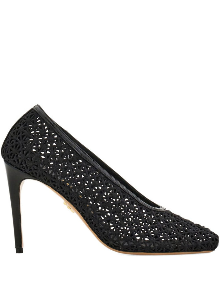 Ferragamo Black Fabric With Heel