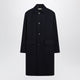 Dries Van Noten Navy Blue Single-Breasted Wool Coat