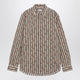 Dries Van Noten Beige Striped Cotton Shirt With Floral Print