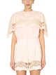 Alberta Ferreti Embroidered Cape Top
