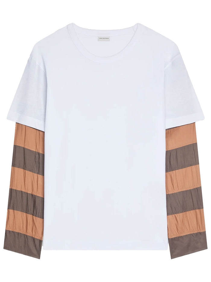 Dries Van Noten Loose Fit Contrast Striped Sleeves T-Shirt