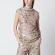 Alberta Ferreti Sleeveless Highneck Top With A Floral Sequin Pattern