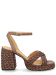 Castañer Grey Raffia Leather Heels