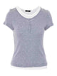 Eleh White And Grey Henley T-Shirt