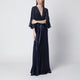 Alberta Ferretti Long Semi-Transparent Blue Dress In Viscose