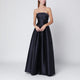 Alberta Ferretti Blue Evening Dress In Silk-Blend Mikado