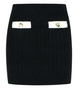 Self-Portrait Wool Blend Elastic Skirt