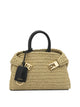 Ferragamo Hug Beige Raffia Calf Leather Small Handbag