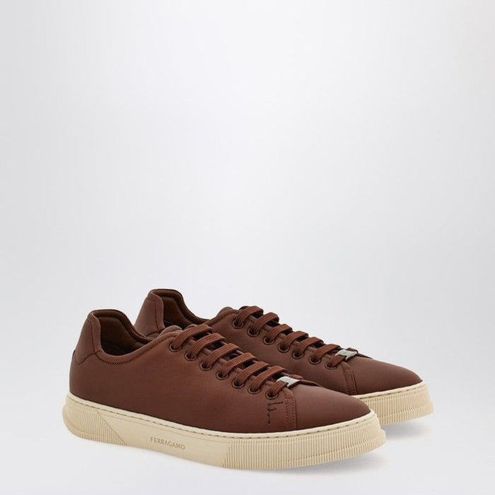 Ferragamo  Brown Leather Sneakers