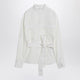 Ferragamo White Belted Shirt In Cotton Blend