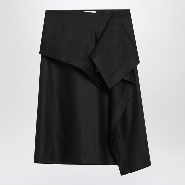 Ferragamo  Asymmetric Black Skirt With Basque