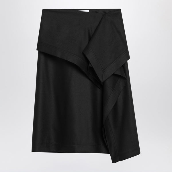 Ferragamo Asymmetric Black Skirt With Basque