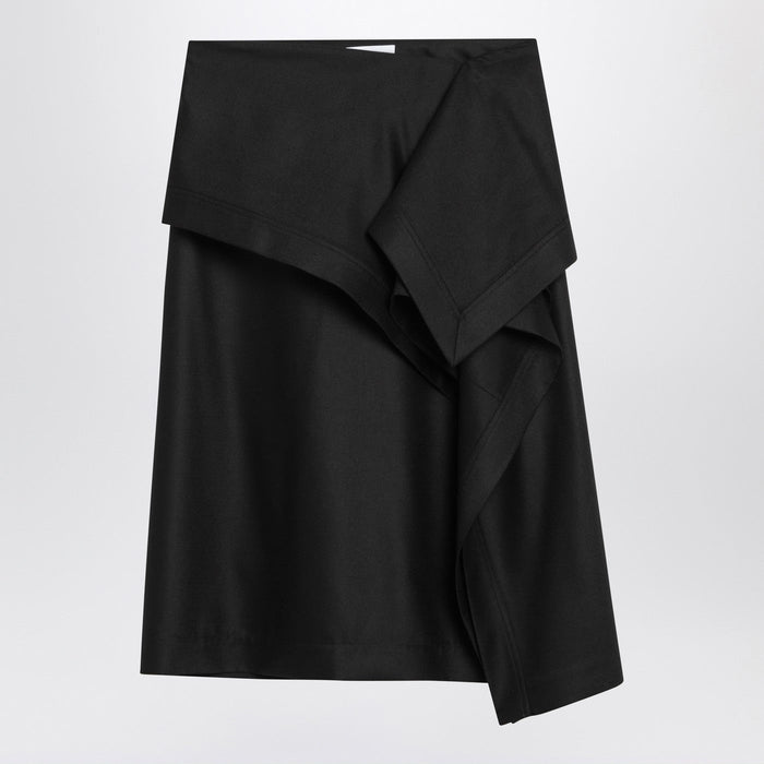 Ferragamo Asymmetric Black Skirt With Basque