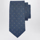 Ferragamo Dark Blue Gancini Print Silk Tie