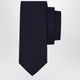 Ferragamo Navy Blue Silk And Cotton Piqué Tie