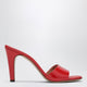 Ferragamo Fire Red Patent Leather Heeled Slides