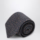 Ferragamo Marine/Brown Polka-Dot Silk Tie