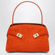 Ferragamo Orange Hug Soft M Tophandle Bag With Crocodile Effect