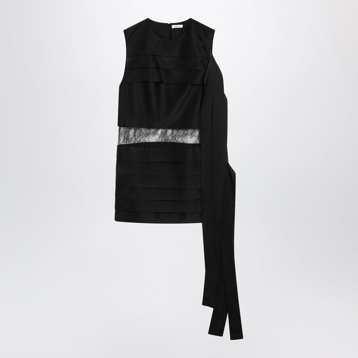 Ferragamo Black Mini Dress With Lace