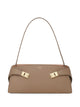 Ferragamo Brown Calf Leather Hug Shoulder Bag