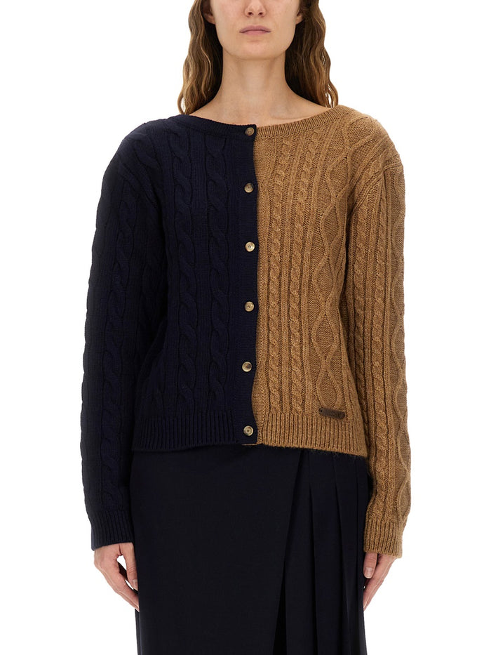 Moschino Couture Twotone Alpaca Blend Cardigan