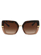 Dolce & Gabbana Havana On Transparent Brown Acetate Sunglasses