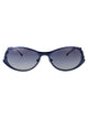Diesel Shiny Brushed Antique Blue Metal Sunglasses