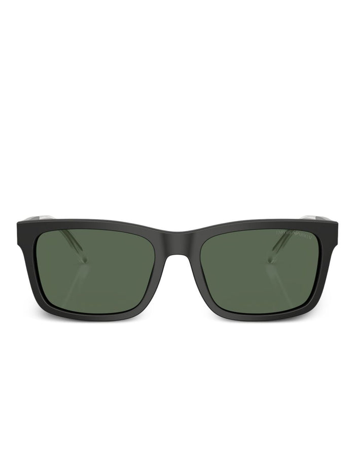 Emporio Armani Black Logo-Engraved Sunglasses
