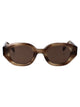 Emporio Armani Shiny Striped Brown Acetate Sunglasses