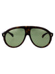 Moncler Brown Tortoise Acetate Sunglasses