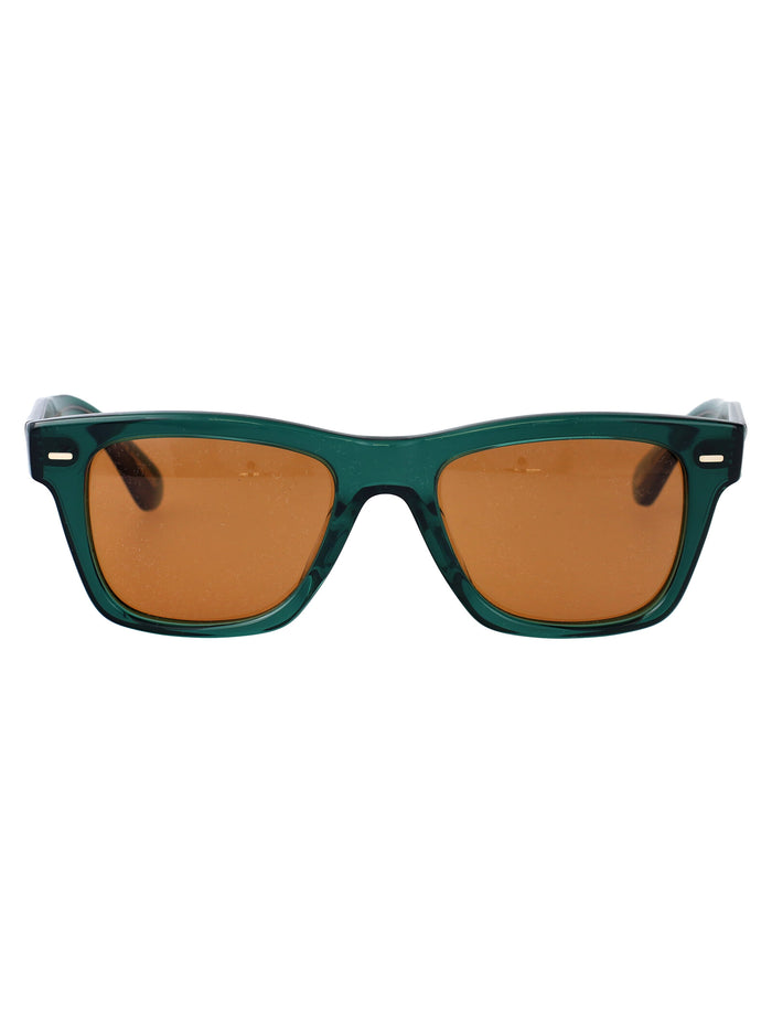 Oliver Peoples Translucent Dark Teal Acetate Sunglasses