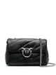 Pinko Black Leather Zinc Cotton Bag