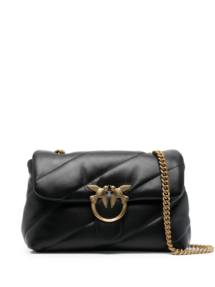 Pinko Nero Oro Chain Shoulder Bag