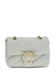 Pinko Grey Gold Leather Handbag