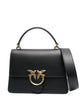 Pinko Black Goat Leather Polyurethane Polyester Handbags