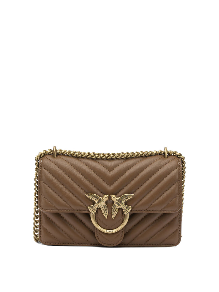 Pinko Brown Leather Crossbody Bag