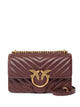 Pinko Burgundy Quilted Design Shoulder Bag
